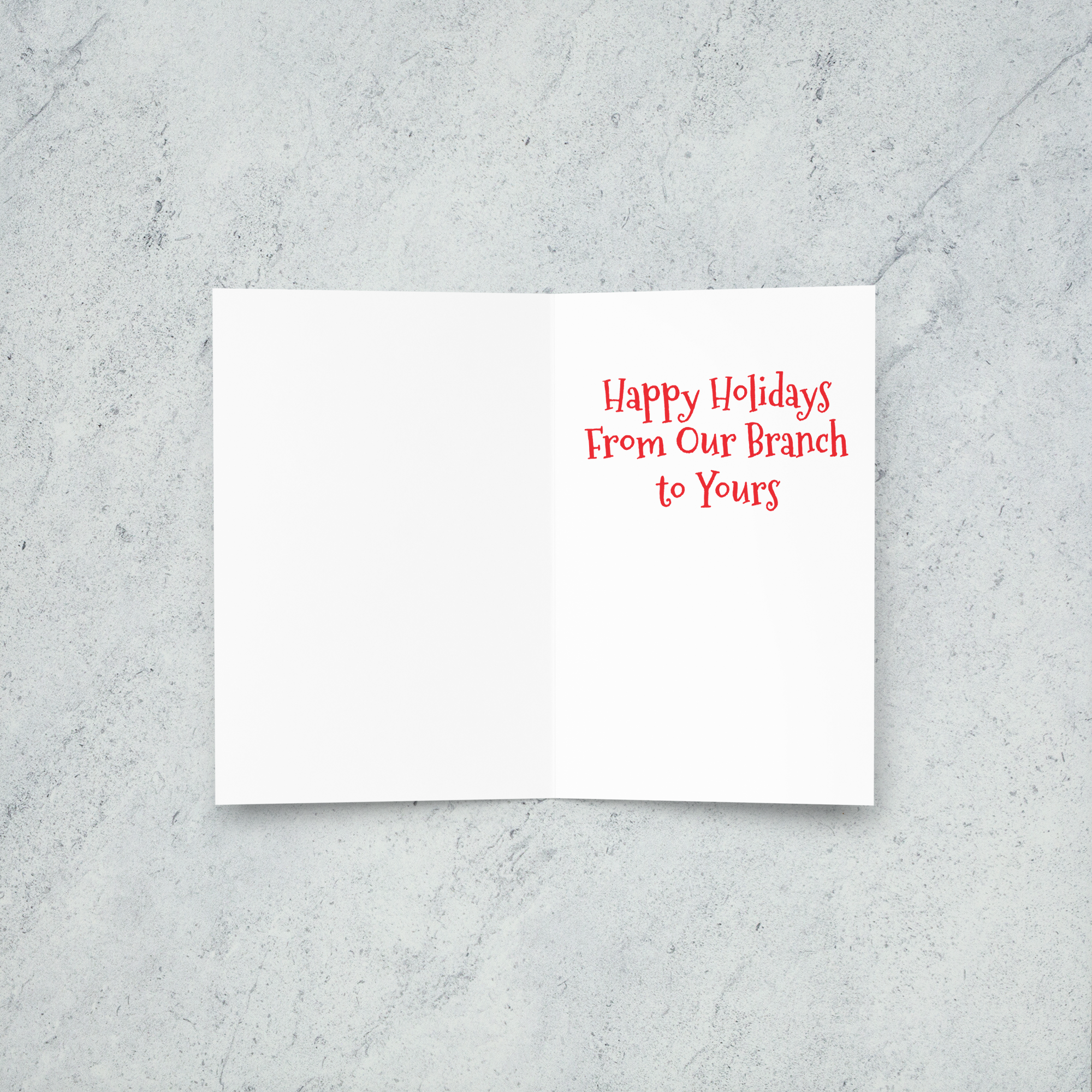 Inside text reads "Happy Holidays from Our Branch to Yours"