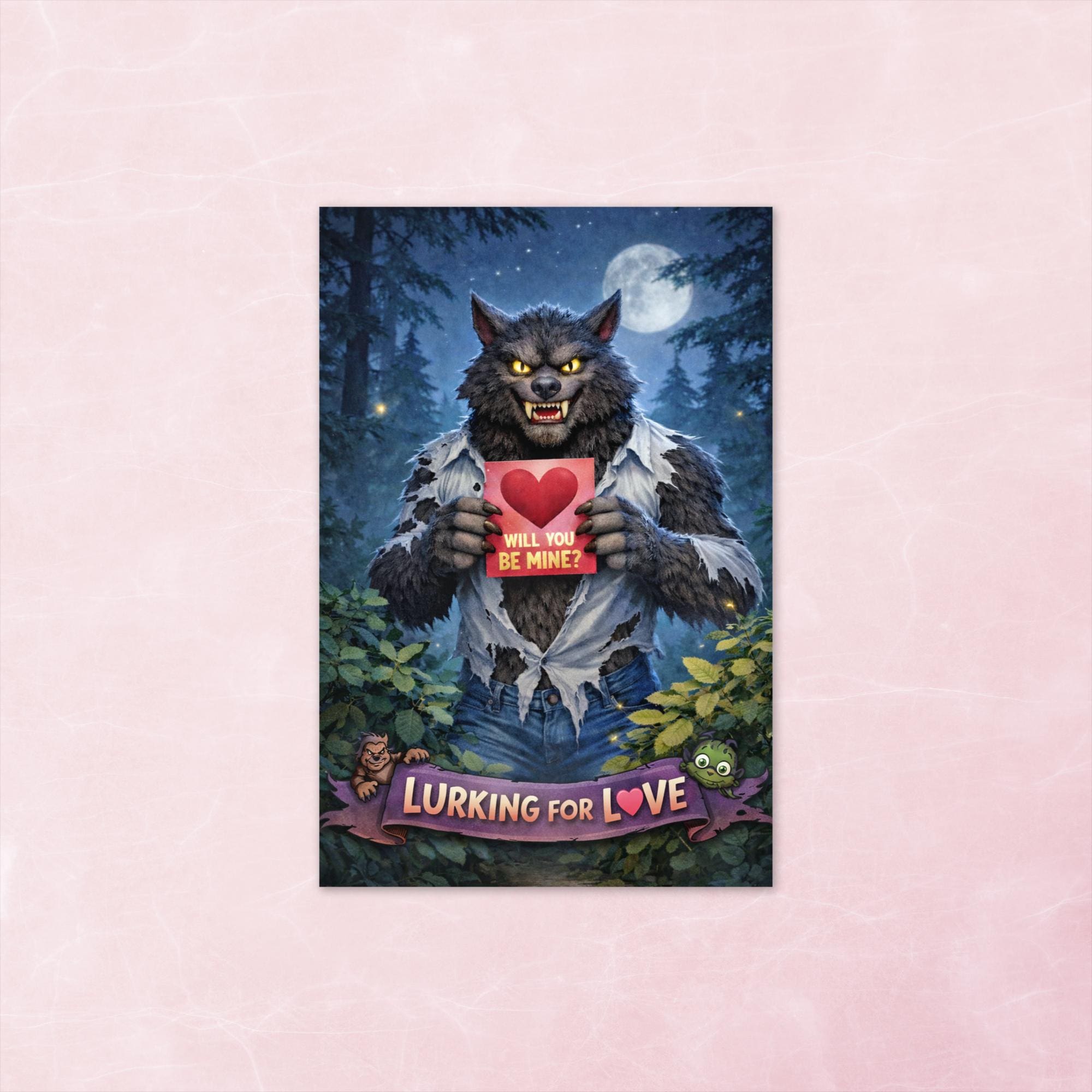 Werewolf Lurking for Love Valentine's Day Card - Image 2