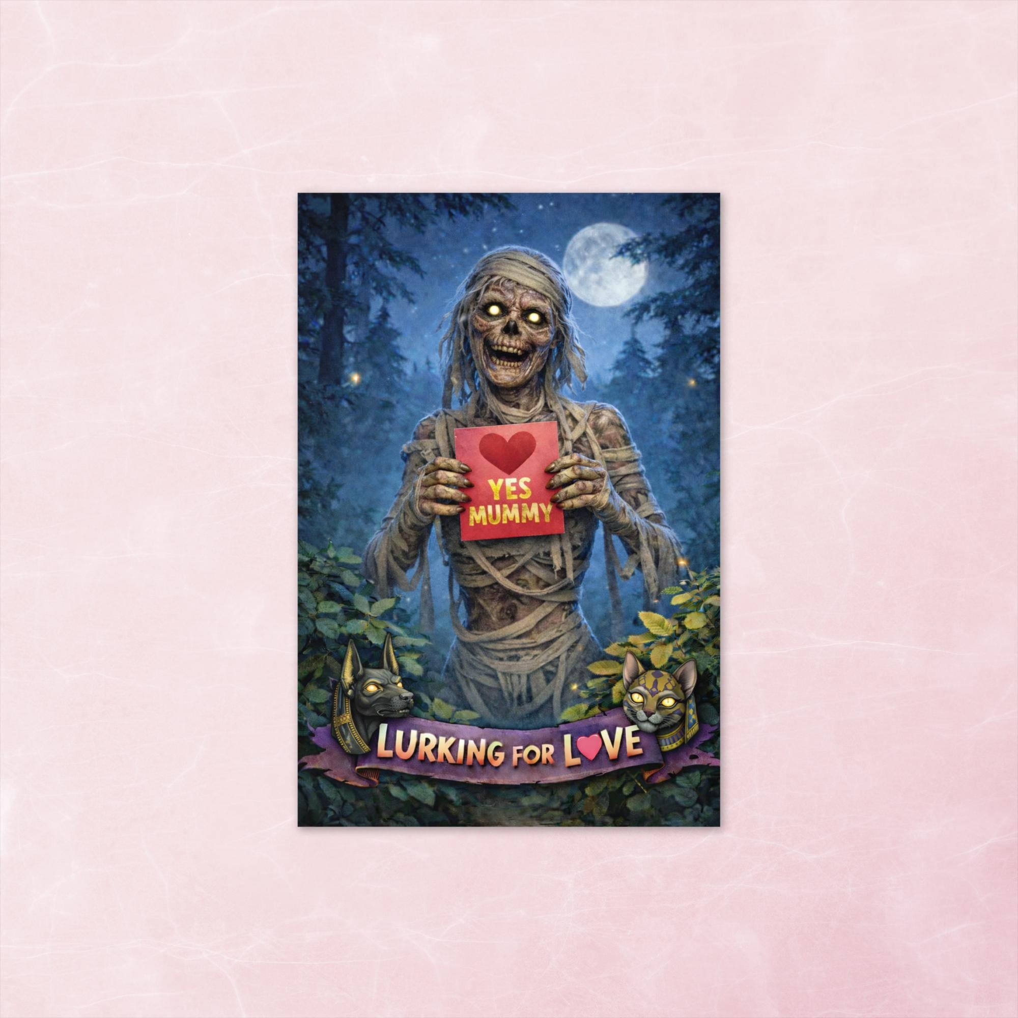 Mummy Lurking for Love Valentine's Day Card - Image 2