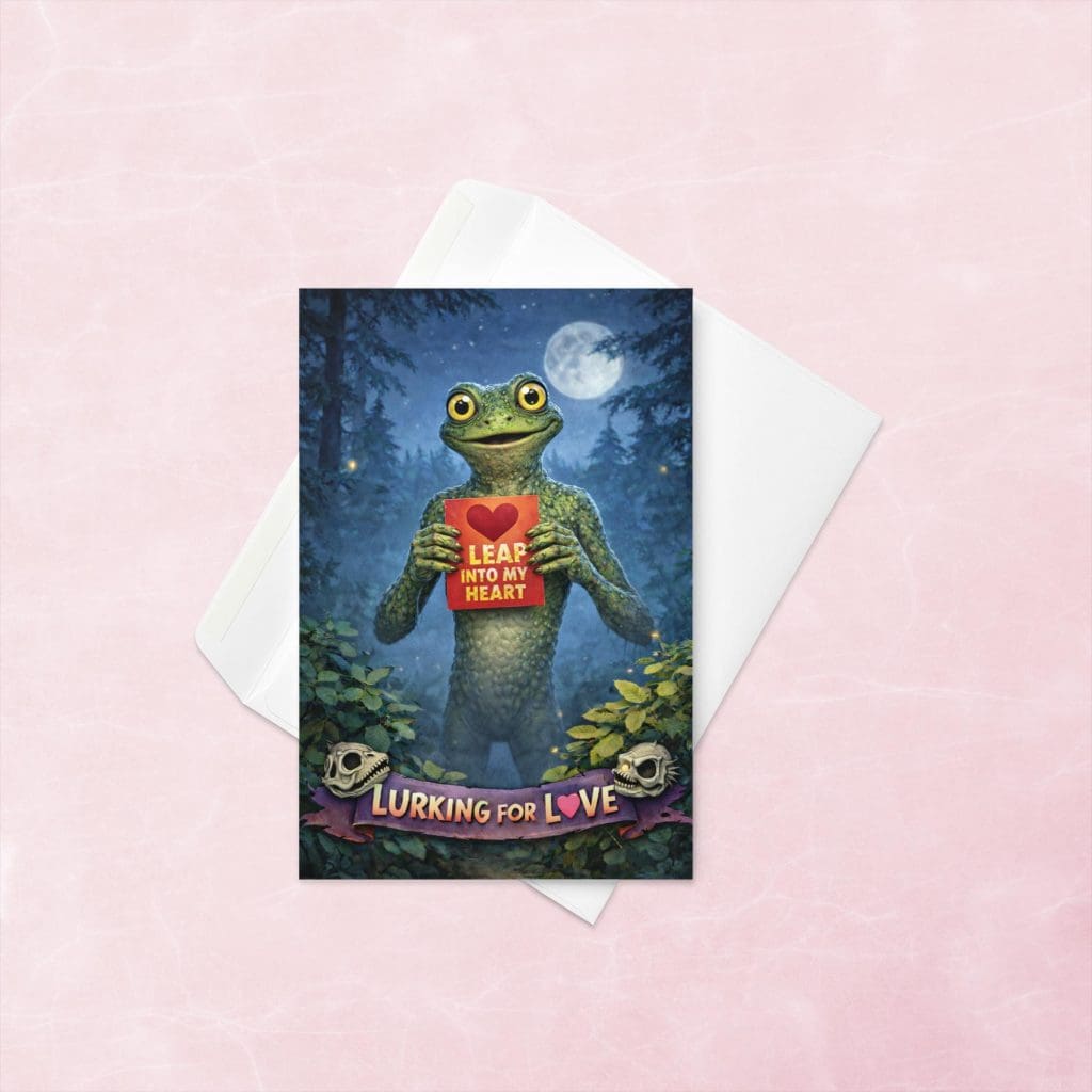 frogman holding a valentine